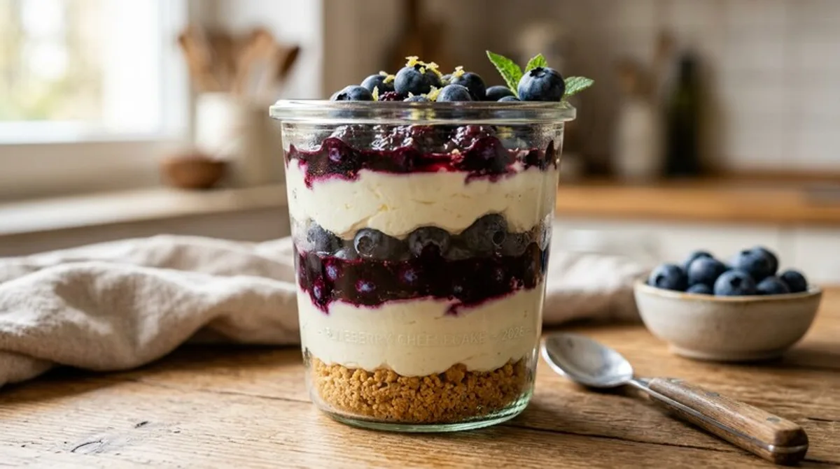 Blueberry Cheesecake in a Glass