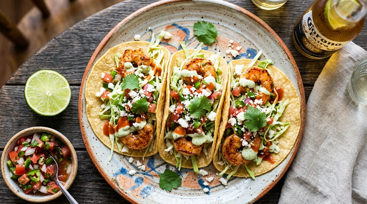 Cannabis Corona Beer Shrimp Tacos