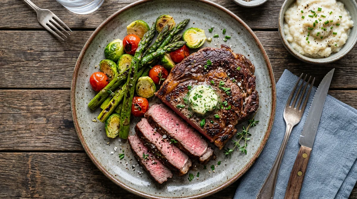 Cannabis Steak with Low-Carb Sides